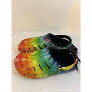Rugged Shark clogs men’s 9 tie‎ dye fur lined new
